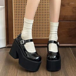 Dress Shoes Platform High Heels Mary Janes Women Chunky Lolita 2024 Designer Spring Sandals Pumps Zapatillas Mujer