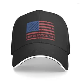 Ball Caps Personalised USA Flag 1983 Limited Edition Birthday Baseball Cap Hip Hop Men Women's Adjustable Dad Hat Autumn