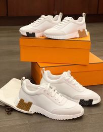 Famous Design Men Bouncing Sneaker Shoes Calfskin Light Sole Trainers Navy White Black Wholesale Platform Casual Walking EU38-46 Original Box