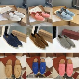 casual shoes loafers flat low top suede Cow leather oxfords Moccasins summer walk comfort loafer slip on loafer rubber sole flats loro piano Size 35-45