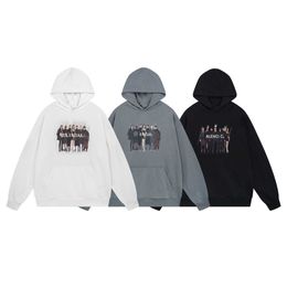 Paris b Family Like Band Direct Spray Printed Hooded Sweatshirt Men's and Women's Leisure Sports Trend