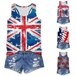 Women's Tanks Women Casual Flag Printing Independence Day Vest Round Neck Tank Shorts And Top Womens Camisole Leotard