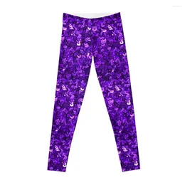 Active Pants Purple Sequin Print Leggings Women Clothing Legging Push Up