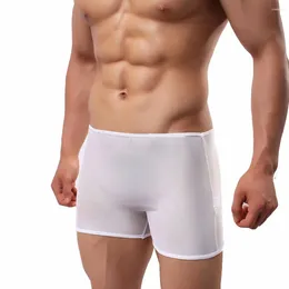 Underpants Men's Low Waist Boxer Shorts Gays Sexy Mesh Transparent Bottom Panties Sissy Funny Comfortable Breathable