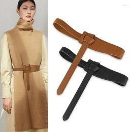 Belts Style Women's Girdlestrap Solid Colour Genuine Leather Crossed Tight High Waist Dress Belt Fashion Clothes Accessory