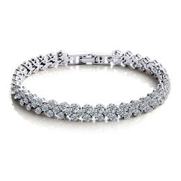 Swarovskis Bracelet Designer Luxury Fashion Women Original Quality Bangle Roman Swallow Element Crystal Shining Three Rows Diamond