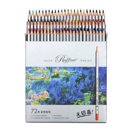 Marco Raffine Fine 48/72 Colors Art Drawing Pencil 7100-72CB Set Wooden Writing Painting Artist Sketching Craft Doodling Designs 240123