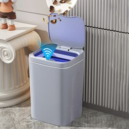 20L Smart Trash Can Bathroom Automa Sensor Dustbin Electric Waste Bin Waterproof Wastebasket For Kitchen Recycling 240119