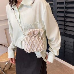 Evening Bags French Niche Bag Female 2024 Summer Single Shoulder Crossbody Braided Advanced Sense Fairy Hand Pearl