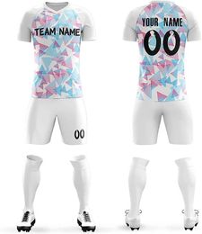 Men's T-shirts Customized Football Jersey Shorts Personalized Printed Name Number V-neck Short Sleeved Uniform for Men/women/boys Lrdg