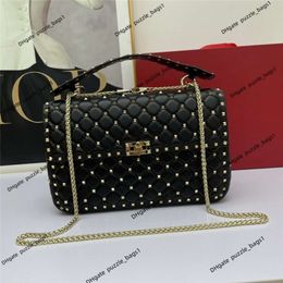 Top designer bag luxury shoulder handbag Sheepskin Diamond Grid Rivet Small Square Bag Portable Chain Women's Versatile Single Shoulder Crossbody Trendy for Bags