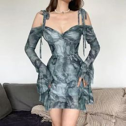 Casual Dresses Sexy Summer For Women 2024 Short Elegant Women's Dress Promotion Print Off Shoulder Mini