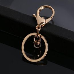 50pcs 30mm Keyring Multiple Colours Key Chains Rings Round Golden Silver-Plate Hook Lobster Clasp Keychain 220411267p