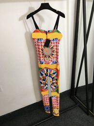 Tute colorate da donna Pagliaccetti Tute push up imbottite con fionda Designer di lusso Casual Pagliaccetto sportivo Beach Holiday Surf Suit