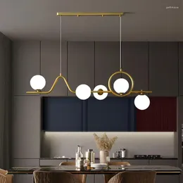 Chandeliers Modern Kitchen Dining Table Light Fixture Gold Bird Hanging Lamps For Bar Store Nordic Glass Ball Ceiling Chandelier Home Decor