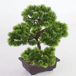 Decorative Flowers Practical Simulate Pot Plant Ornamental Eco-friendly Nice-looking Artificial Bonsai Exquisite