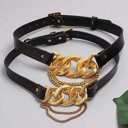 Designer Belt Classic Luxury Cowhide Women's Belts Copper Button Head Chain Belt Versatile Dress Skirt Women Decoration Waist263i
