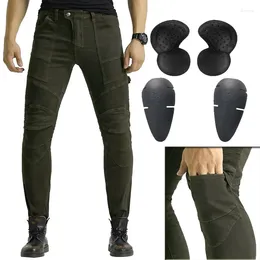 Motorcycle Apparel Korea Sale Leisure Dark Green Soldier Cross-country Outdoor Riding Jeans With Protective Equipment Knee Pads WF-14