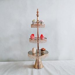 Other Bakeware 2-3 Tier Gold Silver Metal Cake Stand Round Wedding Birthday Party Dessert Cupcake Pedestal Display Plate Home Deco200l