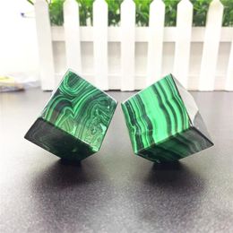 Decorative Figurines Natural Quartz Mineral Malachite Gem Cube Desk Ornament Energy Valuable Crystal Collection Spiritual House Decoration