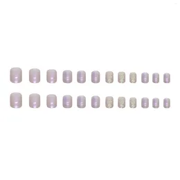 False Nails Nail Art Fake With Sequins Ice Shining Purle Resin Artificial For Hand Decoration