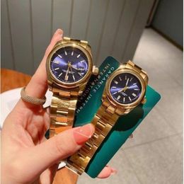 luxury men women watches Designer watch Full Stainless Steel band Top brand gold wirstwatches gift for mens ladies Valentine'197E