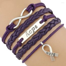 Charm Bracelets Purple Ribbon Hope Epilepsy Butterfly Alzheimers Infinity Fashion Jewellery Gift Drop