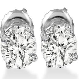 1ct Round Diamond Stud Earrings in 14K White Gold with Screw Backs184k