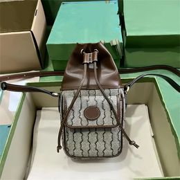 Designer Mini Bucket Bag 11.5cm Luxury Crossbody Bag 10A Mirror quality Women Shoulder Bag Genuine Leather Drawstring Bucket Bag With Box W14