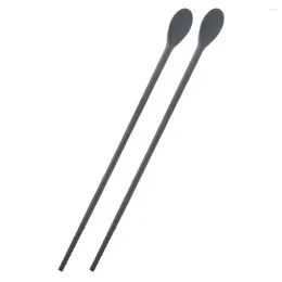 Kitchen Storage 1 Pair Of Beverage Stirring Sticks Multifunctional Chopsticks Silicone Spoon