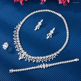 Necklace Earrings Set GODKI Trendy Sweater Long Earring For Women Wedding Party Zircon CZ African Dubai Bridal Jewellery 2024