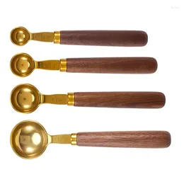 Measuring Tools Gold Spoons Wood Handle Spoon Set Coffee Scoop Kitchen Scale Baking Cooking