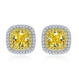 Designer Earring Women S925 Sterling Silver Stud Earrings Fashion Woman Ear Ring Womens Yellow Pink Diamond Earings 2 25CT Zircon 294m