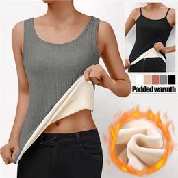 Camisoles & Tanks Thermal Shirt Women Sleeveless Elastic Velvet Vest Top Sling Warm Underwear Soft Thermo Sexy
