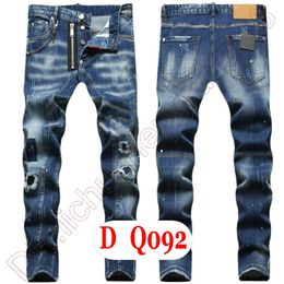 Mens Jeans Luxury Italy Designer Denim Jeans Men Embroidery Pants DQ2&089 Fashion Wear-Holes splash-ink stamp Trousers Motorcycle riding Clothing US28-42/EU44-58
