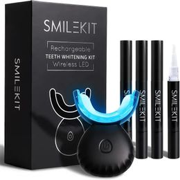 Teeth Whitening Kit, Home Use Wireless Teeth Whitening Kit With 16-Point LED Blue Lights Accelerator, Natural Whitening Effective Stain Cleaning Suit