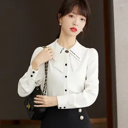 Women's Blouses Ladies Korean Fashion Casual Shirts Blouse Women Tops Woman Button Up Shirt Female Girls Long Sleeve PyA2181