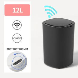 12L Smart Sensor Trash Can For Automatic Household Bathroom Toilet Bedroom Living RoomEcofriendly Waste Garbage Bin 240119