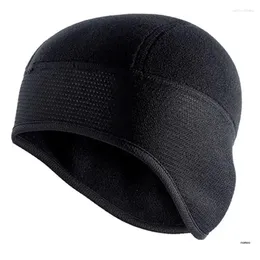 Berets Fleece Beanie Hat Men Women Skullies Windproof Warm Ear Cover Skull