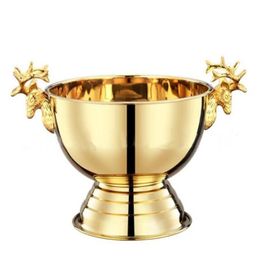 304 stainless steel Deer Head ear cooler GOLD & SILVER CHAMPAGNE ICE BUCKET CHAMPAGNE ICE BOWL263T