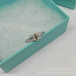 Designer Brand TFF s925 Sterling Silver Edge Ring High Edition Diamond Surrounding Fashion and Advanced Sense With logo