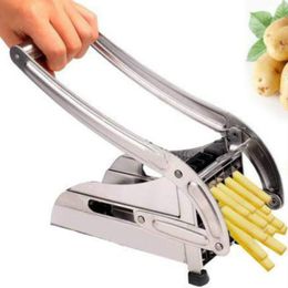 Kitchen Tools French Fries Potato Chips Strip Cutting Maker Stainless Steel Slicer Chopper Dicer 2 Blades246i