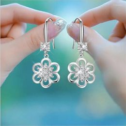 Dangle Earrings S925 Silver Jewellery Diamond Drop Earring For Women Fine Aros Mujer Oreja Gemstone Engagement Orecchini Girls