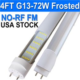 4FT LED Tube Light, NO-RF RM Driver T8 T10 T12 LED Bulb,4 Rows 72W 7200LM, 6500K Daylight,Milky Cover, Bi-Pin G13 Base,4 Foot Fluorescent Tube Replacement usastock