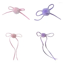 Hair Accessories Delicate Bow Ribbon Y2K Pompoms Claw Clip Sweet Girls Fairy Large Balletcore