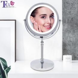 Mirrors Led Lights Makeup Mirror 5x Desktop Vanity Mirror Double Sided Backlit Cosmetic Mirrors Dropshipping