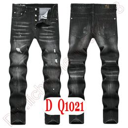 Mens Jeans D2 Luxury Italy Designer Denim Jeans Men Embroidery Pants DQ2&1021 Fashion Wear-Holes splash-ink stamp Trousers Motorcycle riding Clothing US28-42/EU44-58