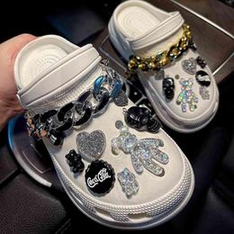 Crocses Charms Designer DIY Magic Color Bear Horror Skeleton Skull Shoes Decaration for Croc JIBZ Clogs Boys Women Girls Gifts304o