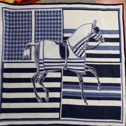 Winter blanket soft thick throw wool scarf good quality Blue Horse pattern fashion Blanket big size thick scarf272T