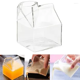 Wine Glasses Clear Mini Square Container Pitcher Cocktails Milk Box Shape Glass Cups